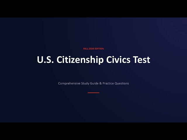 US Citizenship Test 2026 | 50 Multiple Choice Practice Questions - Part I