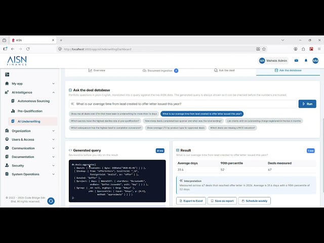 AI Underwriting Dashboard | Fintech Solution | CodeBridge