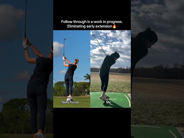 Learning to swing like Nelly Korda 🔥 gotta keep putting in the work #shorts #youtubegolf
