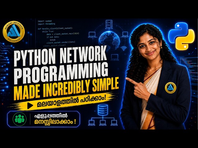 Python Programming #31: Network Programming | Free Malayalam Course (BTech, CBSE, BSc, MCA, MSc)