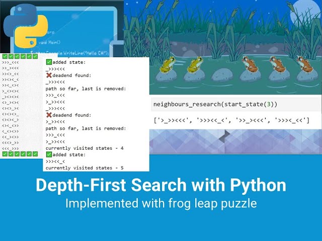 Depth-First Search with Python - Frog Leap Puzzle