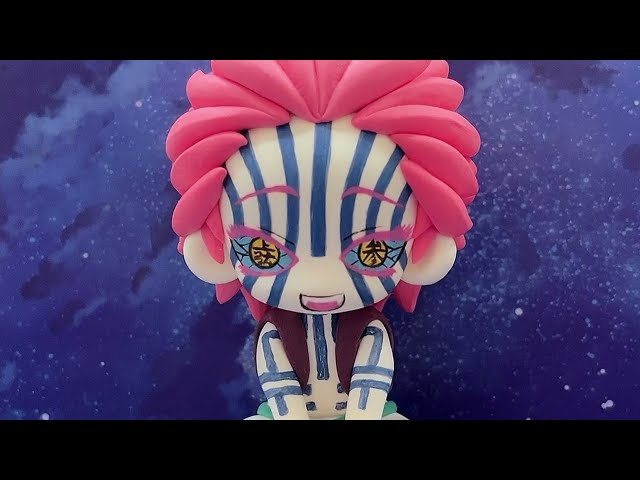 Chibi Akaza Clay Tutorial: Full Upper Moon 3 DIY Step-by-Step! 🗡️