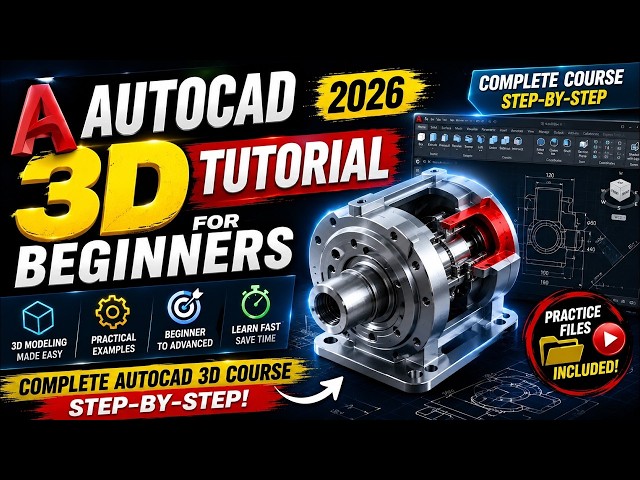 [ Part 01 ] AutoCAD 3D Tutorial for Beginners 2026 | Learn AutoCAD 3D from Basic to Advanced