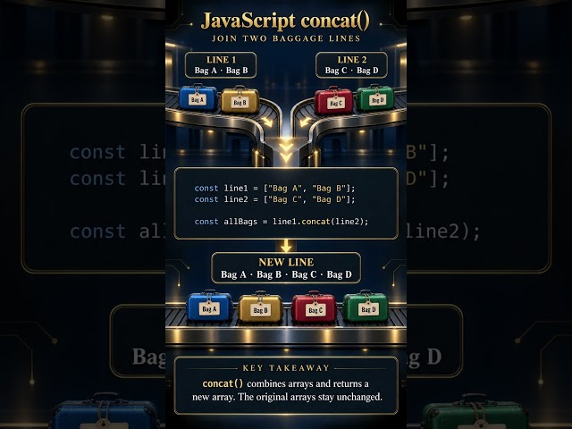 JavaScript concat() #coding #shorts #javascript #programming #trending #trendingshorts #reels