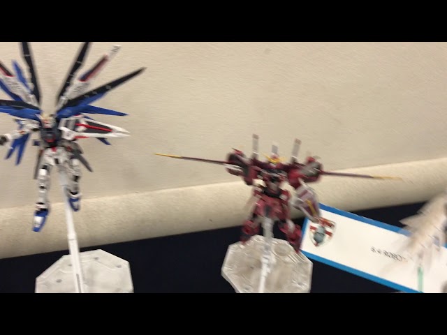 Gundam models in the Monterrey México scale model event, July 2017