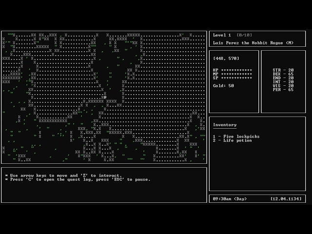 Open world Ascii based Python RPG | Python Curses