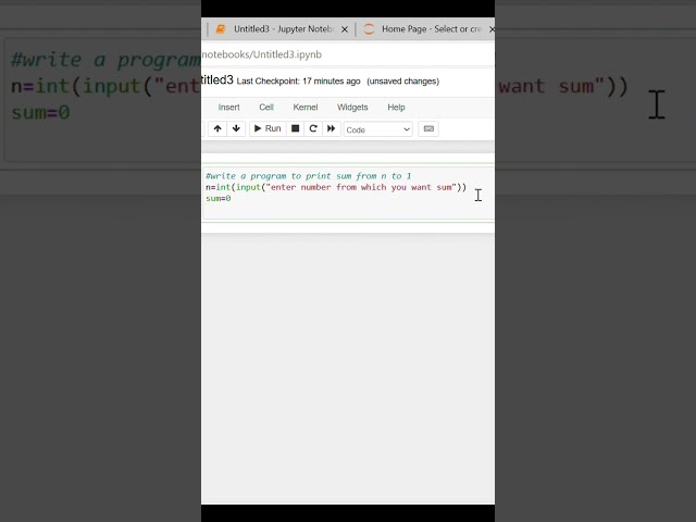 #write a program to print sum of numbers present between n to 1