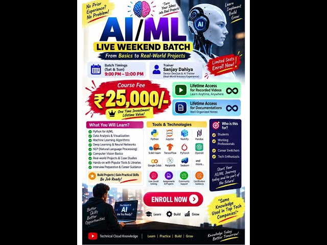 AI/ML Seekho 🔥 Weekend Live Batch | ₹25,000 | Lifetime Recording + Notes
