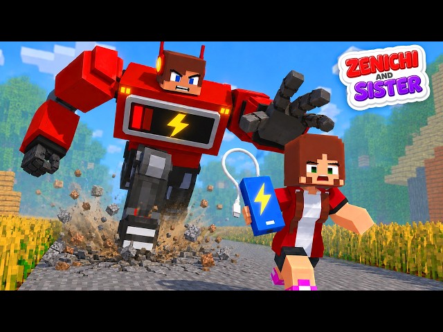 The Race for Energy Charging of Transformers! - JJ x Sister Story - Minecraft Animation