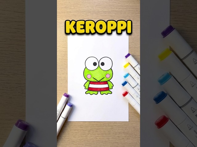 🐸 🎨 Keroppi from Sanrio 💚🎬 Kawaii Character Tutorial 🌈 #shorts #drawing #RavlykArt