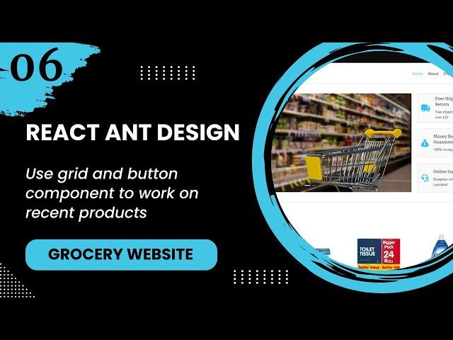 React JS #6 - Use grid and button component to work on recent products