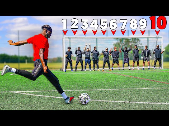 I Took 100 Shots vs. 10 Pro Goalkeepers & Scored ___