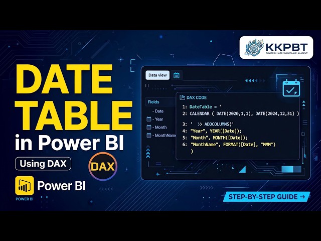 How to Create Date Table in Power BI Using DAX | Step-by-Step Guide | KKPBT