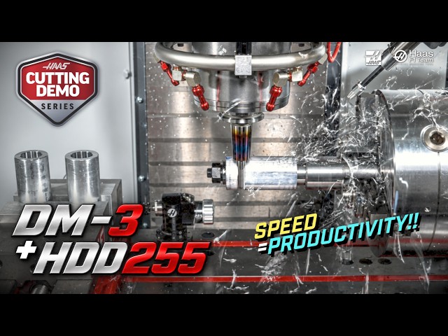 Haas DM-3 Mill/Drill Center Cutting 4th-axis Part on HDD255 Direct-Drive Rotary - Haas Automation