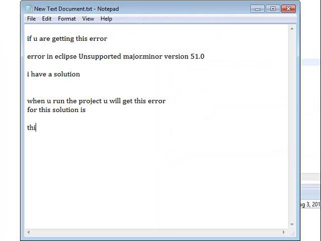 How to Solve The Version Error in Eclipse