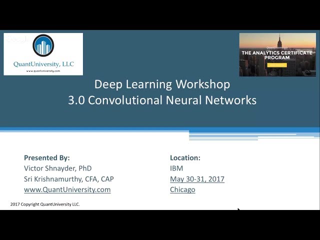 QuantUniversity Deep Learning workshop   session 4