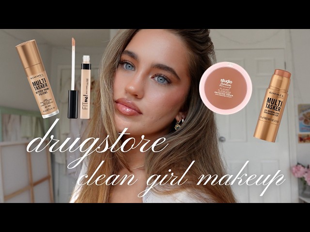 drugstore clean girl makeup🫧🤍✨