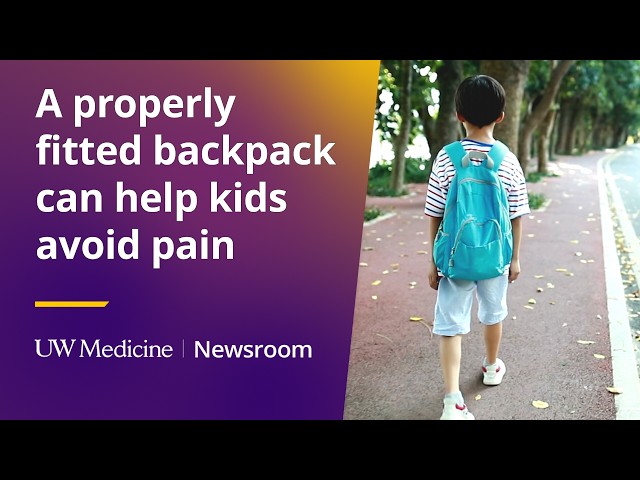 A properly fitted backpack can help kids avoid pain