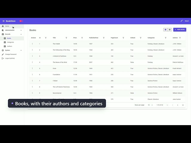 ABP Framework: Books, Authors and Categories - a free app template you own | Ask2App