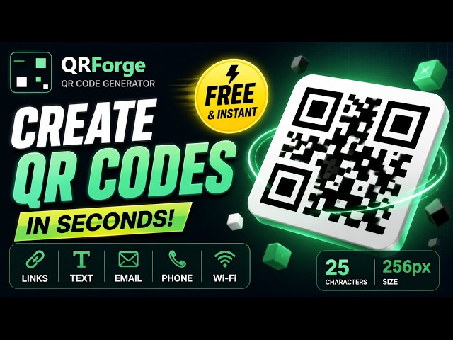 QRForge - QR Code Generator Mini Project Demo | HTML CSS JavaScript Source Code & Synopsis