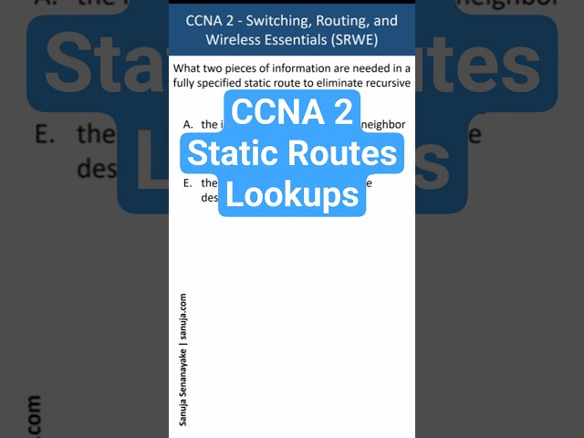 Eliminate recursive lookups in static routes - CCNA Bite 70