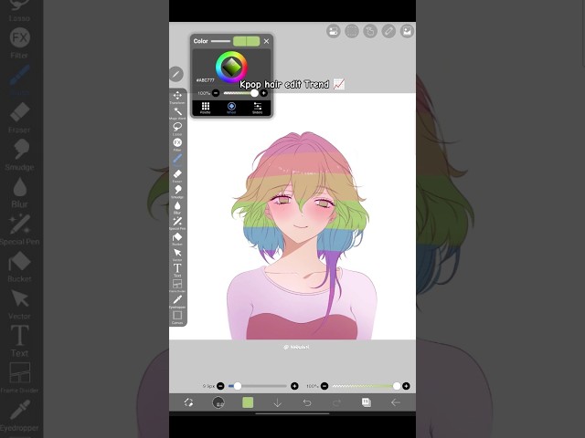 K-pop hair edit trend #art #artist #digitalart #trend #drawing #kpop #ibispaintx Cr:M4chistar