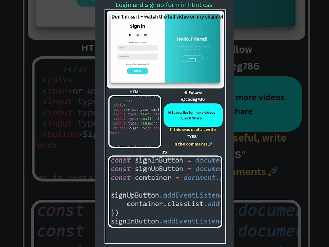 Animated Login Signup Form | HTML CSS JS 🔥