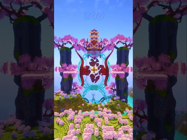 Minecraft: Simple Japanese Cherry Base Build Timelapse (Easy Version)