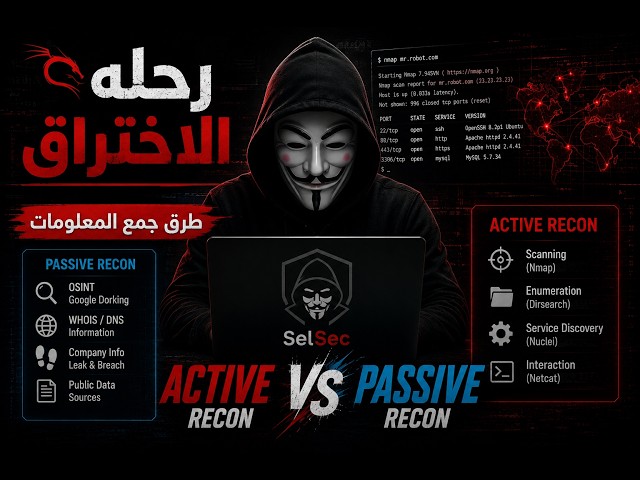 طرق جمع المعلومات | Active Recon Vs Passive Recon | رحله الاختراق