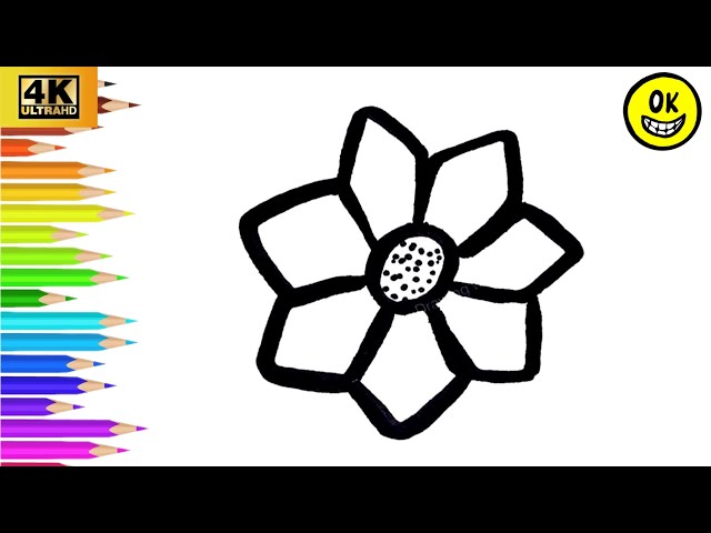 Flower 🌼 Drawing, Drawing & Colouring, Drawing for beginners, Drawing tutorials, Easy Drawing 