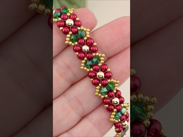 Flower Bracelet Making with Pearls, Crystals & Seed Beads Tutorial! 🌹 #shorts #diy #crafts #beadlot