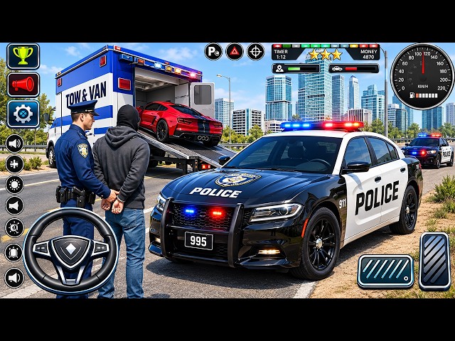 🚓 Police Car Chase Simulator 3D Game - Real Cop Cars Driving Simulator (Android Gameplay)
