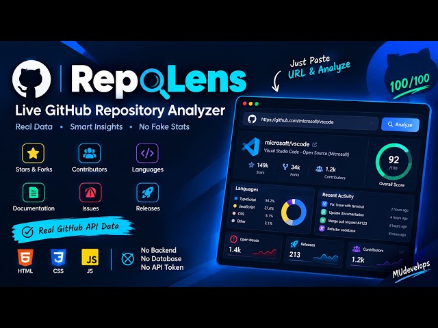 RepoLens 🔎 | Analyze Any GitHub Repository with Real Data