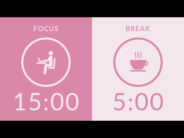 15/5 Pomodoro Timer with Pink Noise 🎧 2-Hour Study with Me for Deep Focus & ADHD ✨