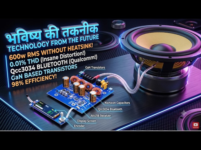 ACM8816 GaN Amplifier 🎛️ Hardware Dekho, Awaaz Suno! ⚡ 48V, QCC3034, AK4118 DSP, 300x2 No heat sink