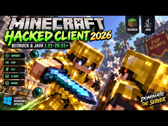 ⛏️ Minecraft Hacked Client 2026 | Bedrock & Java 1.21–26.51+ | Latest Windows Update
