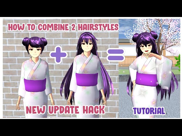 New Update Hack! 😍 How to Combine 2 Hairstyles for Girl • Easy Tutorial • Sakura School Simulator