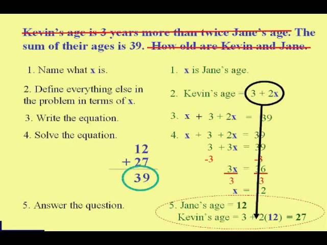 Beginning Algebra & Word Problem Steps