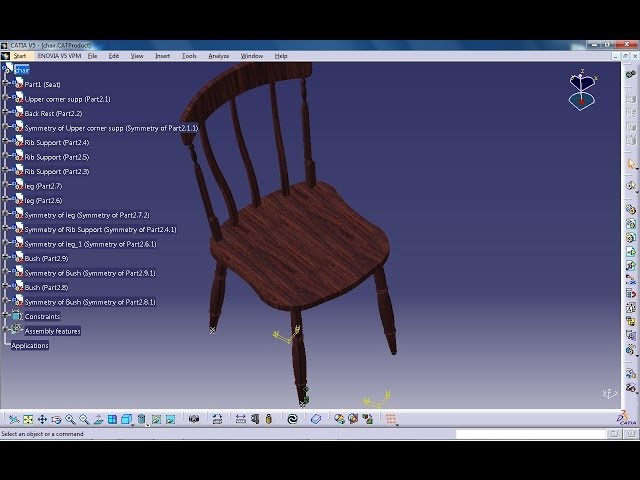 Catia V5 Tutorial|How to design a Chair P4|Furniture & Product Design