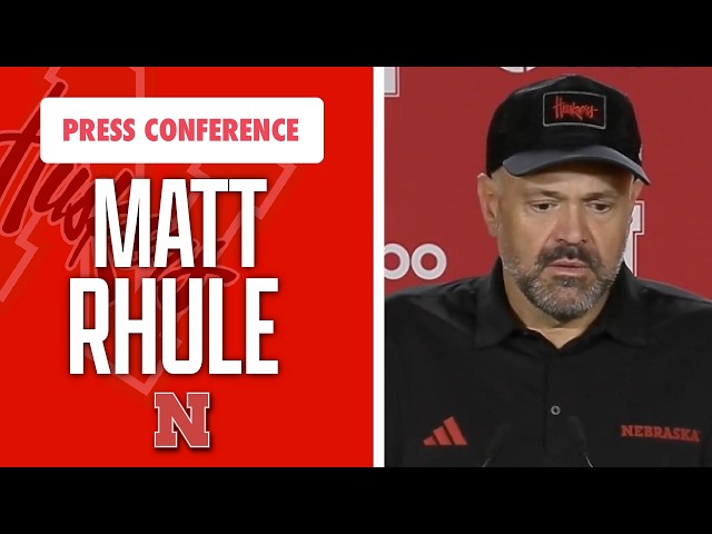 Nebraska Football Head Coach Matt Rhule meets with the media following 48-23 win vs Maryland 