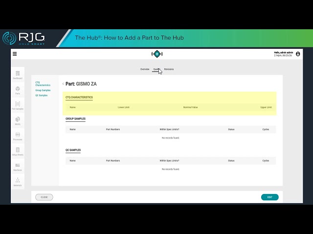 The Hub®: How to Add a Part | RJG Tutorial