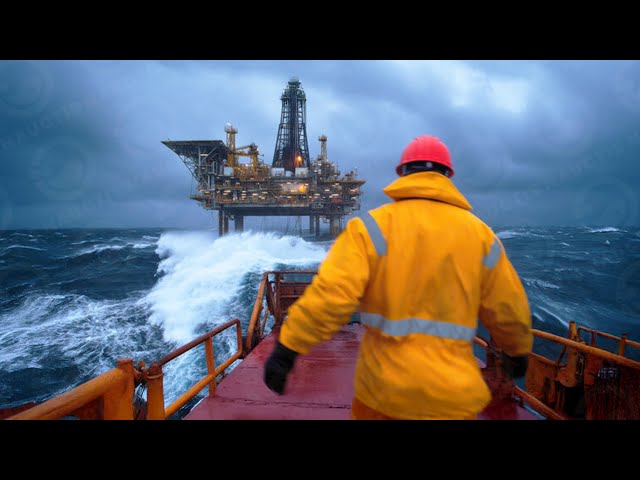 $50,000 a Month! Real Life Inside an Offshore Oil Rig in the Rough Sea!