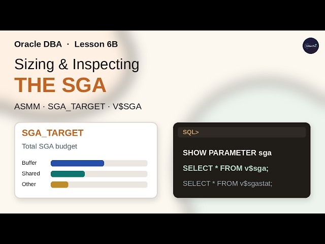 Oracle DBA Lesson 6B — Sizing and Inspecting the SGA