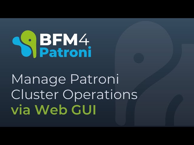 PostgreSQL Clusters Made Easy | Manage Patroni Cluster Operations via Web GUI