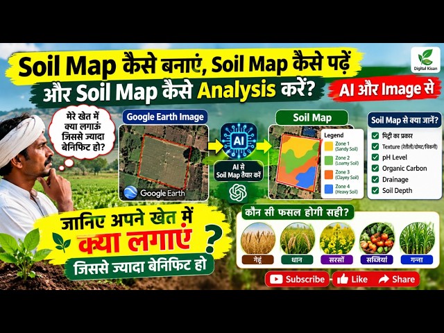 मेरे खेत में क्या लगाऊं? 🌾 AI से Soil Map बनाएं और जानें कौन सी फसल होगी ज्यादा फायदेमंद | Earth