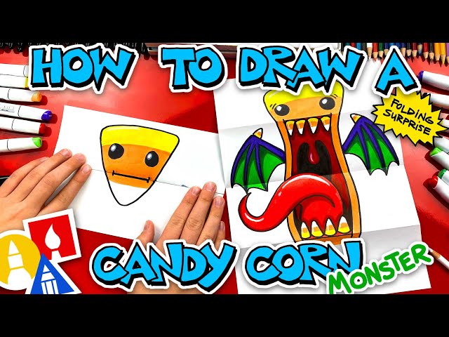 How To Draw A Candy Corn Monster Folding Surprise