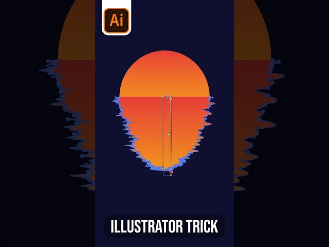 Master This Illustrator Sunset Reflection Trick #illustratortutorial #illustratortricks #reflection