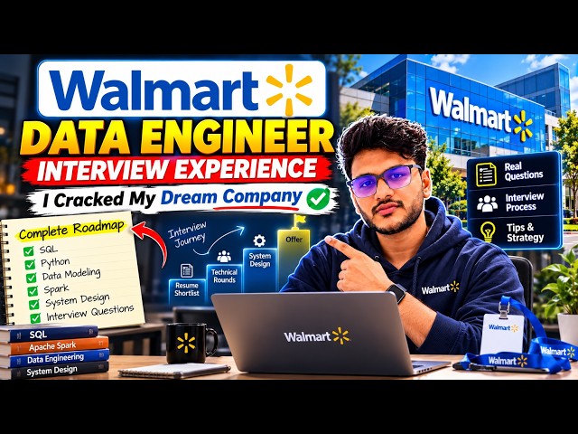Walmart Data Engineer Interview Experience 🔥| Walmart Interview Questions | Complete Roadmap