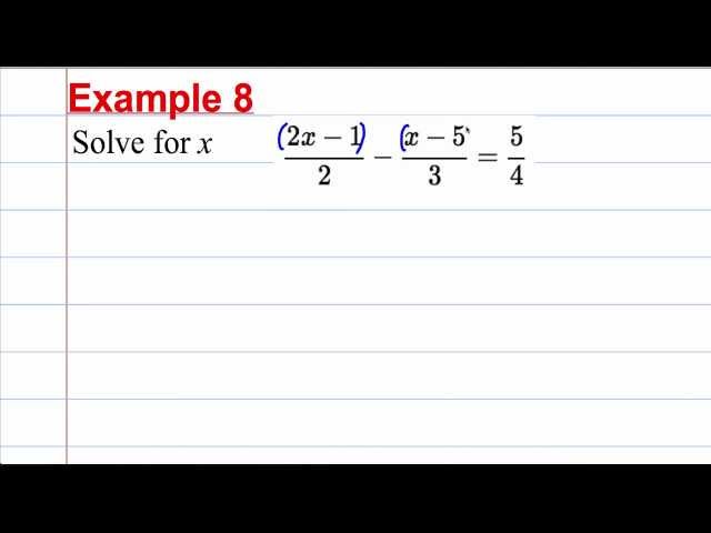 GCSE Maths Revision - Solving linear Equations (2) Involving fractions