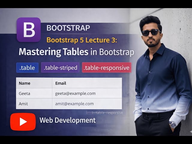 Bootstrap 5 Lecture 3: Mastering Tables in Bootstrap
